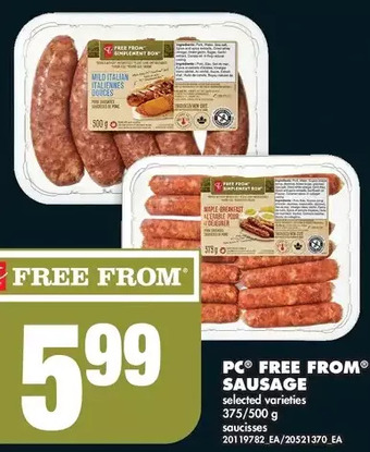 No Frills Pc free from sausage offer