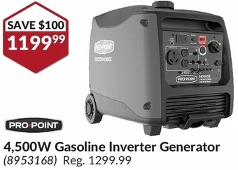 Princess Auto Pro point 4,500w gasoline inverter generator offer