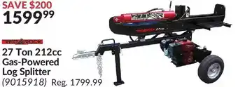 Princess Auto Red rock 27 ton 212cc gas-powered log splitter offer