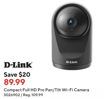 Staples D-link compact full hd pro pan/tilt wi-fi camera offer