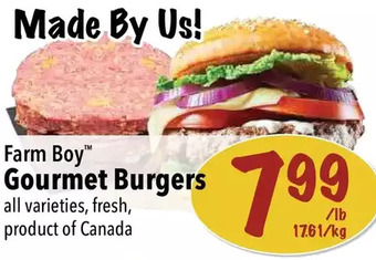 Farm Boy Farm boy gourmet burgers offer