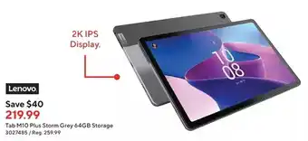 Staples Lenovo tab m10 plus offer