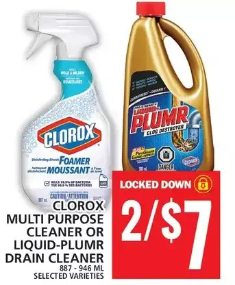 Food Basics Clorox multi purpose cleaner | liquid-plumr drain cleaner offer