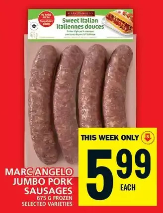 Food Basics Marcangelo jumbo pork sausages offer