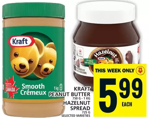 Food Basics Kraft peanut butter | hazelnut spread offer