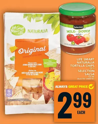 Food Basics Life smart naturalia tortilla chips | selection salsa offer