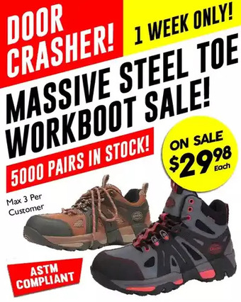 Factory Direct Steel toe workboot offer