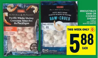 Food Basics Irresistibles raw | cooked shrimp offer