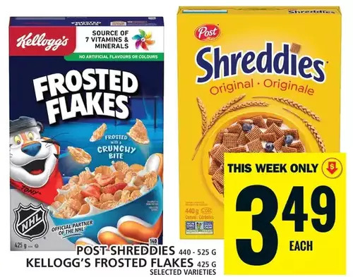Food Basics Post shreddies | kellogg's frosted flakes offer