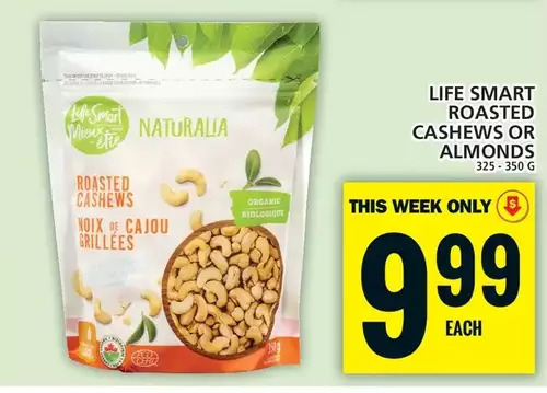 Food Basics Life smart roasted cashews | almonds offer