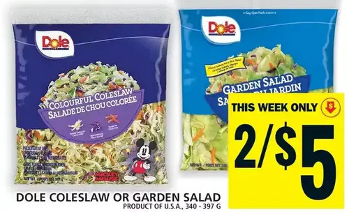 Food Basics Dole coleslaw | garden salad offer