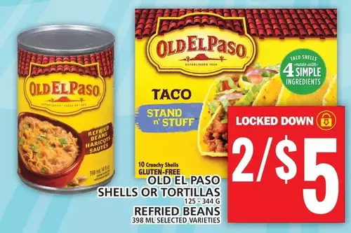 Food Basics Old el paso shells or tortillas | refried beans offer
