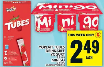 Food Basics Yoplait tubes drinkable yogurt | minigo offer