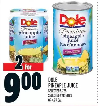 Metro Dole pineapple juice offer