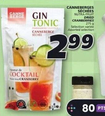 IGA CANNEBERGES DRIED CRANBERRIES 275 g offer