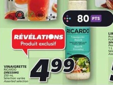 IGA RICARDO DRESSING 250 mL offer