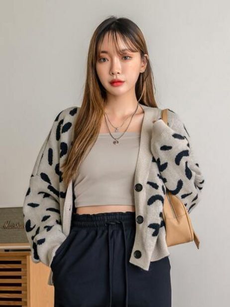 SheIn Dazy all over pattern drop shoulder cardigan offer