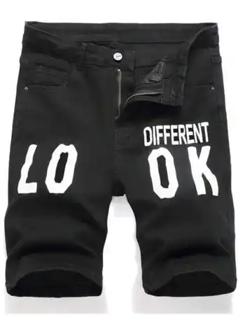 SheIn Men letter graphic denim shorts offer