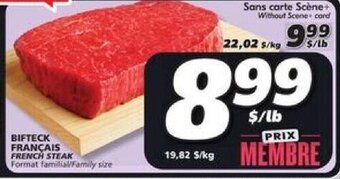 IGA FRENCH STEAK $/lb offer