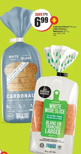 FreshCo Carbonaut bread or little northern bakehouse offer