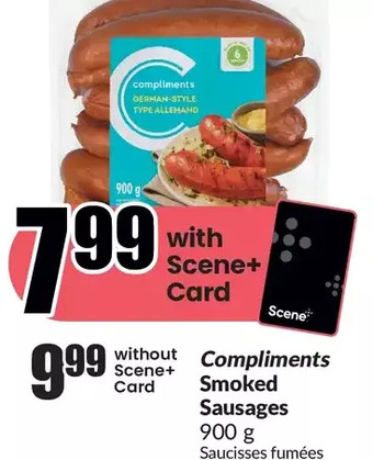 FreshCo Compliments smoked sausages offer