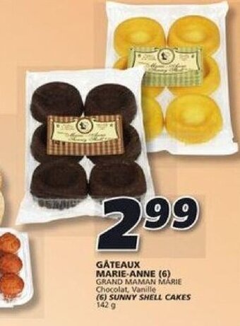 IGA GRAND MAMAN MARIE Chocolat, Vanille (6) SUNNY SHELL CAKES 142 g offer