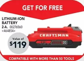 RONA Craftsman lithium-ion battery offer
