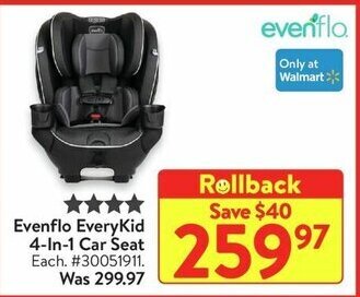 Walmart Evenflo EveryKid 4-In-1 Car Seat offer