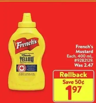 Walmart French's Mustard 400 mL offer