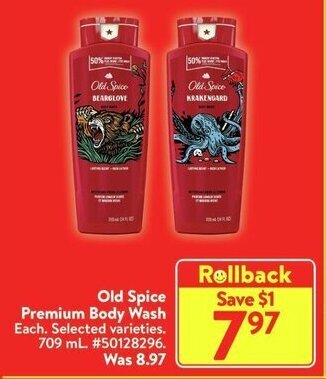 Walmart Old Spice Premium Body Wash 709 mL offer