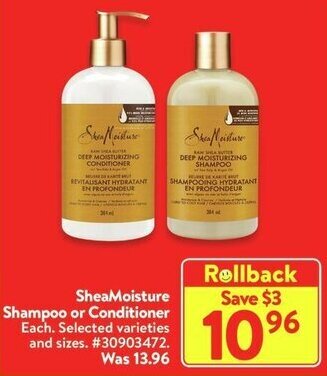 Walmart SheaMoisture Shampoo or Conditioner offer