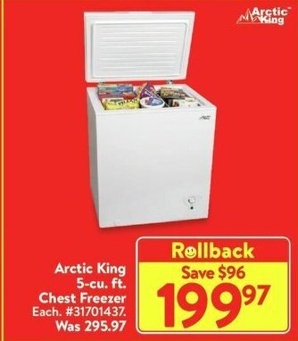 Walmart Arctic King 5-cu. ft. Chest Freezer offer