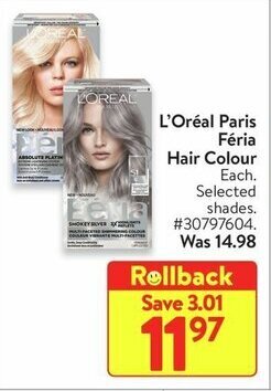 Walmart L'Oréal Paris Féria Hair Colour offer
