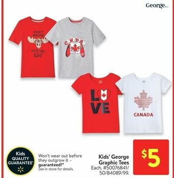 Walmart Kids' George Graphic Tees offer
