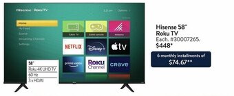 Walmart Hisense 58" Roku TV offer
