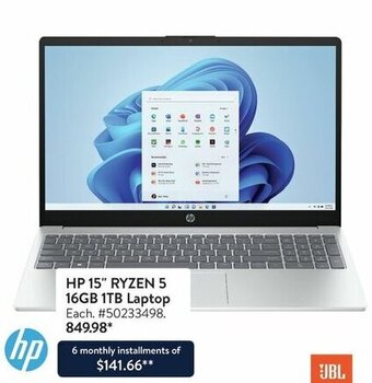 Walmart HP 15" RYZEN 5 16GB 1TB Laptop offer