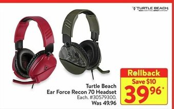 Walmart Turtle Beach Ear Force Recon 70 Headset offer