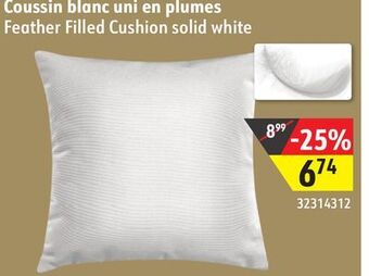 Sushi Shop Feather filled cushion solid white offer
