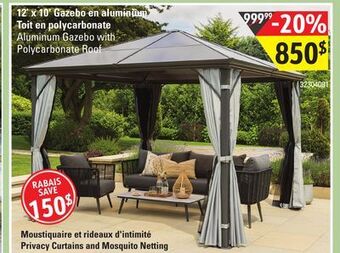 Sushi Shop Aluminum gazebo with polycarbonate roof offer