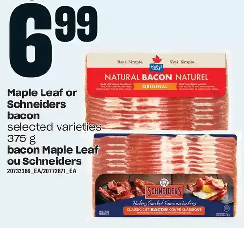 Independent Grocer Maple leaf or schneiders bacon offer