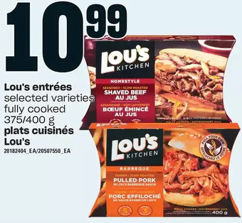 Independent Grocer Lou's entrées offer