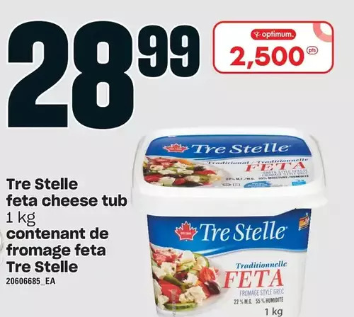 Independent Grocer Tre stelle feta cheese tub offer