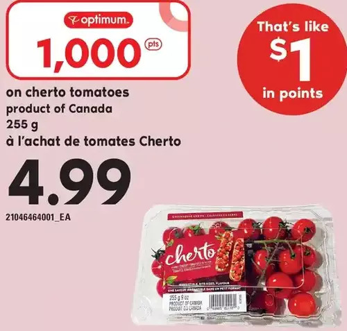 Independent Grocer Cherto tomatoes offer