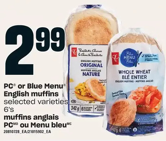 Independent Grocer Pc or blue menu english muffins offer