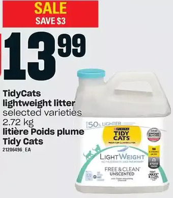 Valu-mart Tidycats lightweight litter offer