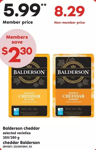 Independent Grocer Balderson cheddar offer