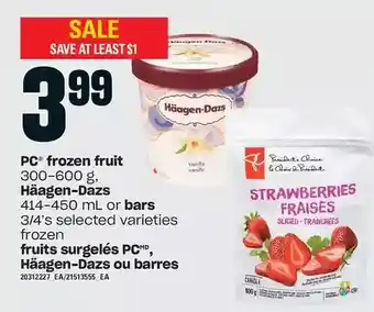 Independent Grocer Pc frozen fruit, häagen-dazs 414-450 ml or bars offer