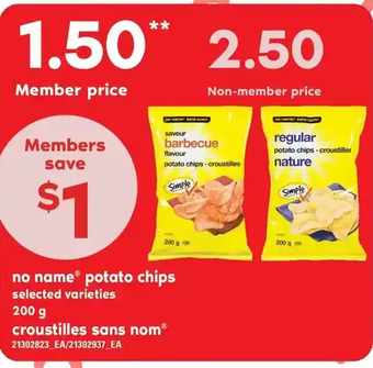 Valu-mart No name potato chips offer