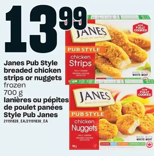 Valu-mart Janes pub style breaded chicken strips or nuggets offer
