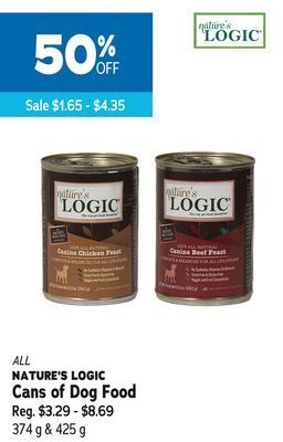 Ren’s Pets Depot All nature's logic cans of dog food offer